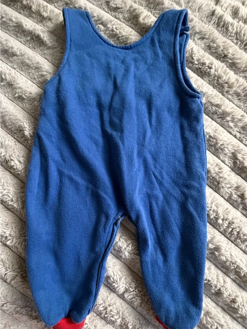 Vintage Buddy Boys Fleece Overalls Blue - Size 12 Months